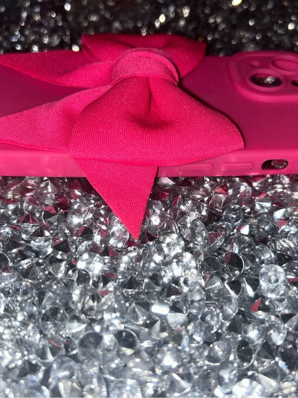 iPhone 15 Hot Pink Bow Phone Case - Unbranded